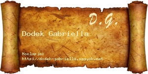 Dodek Gabriella névjegykártya